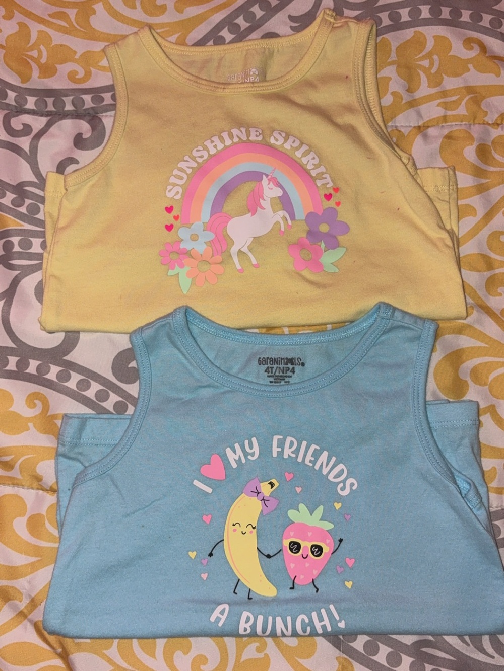 Play clothes Sunshine Spirit Yellow Unicorn Tank Top - Kids